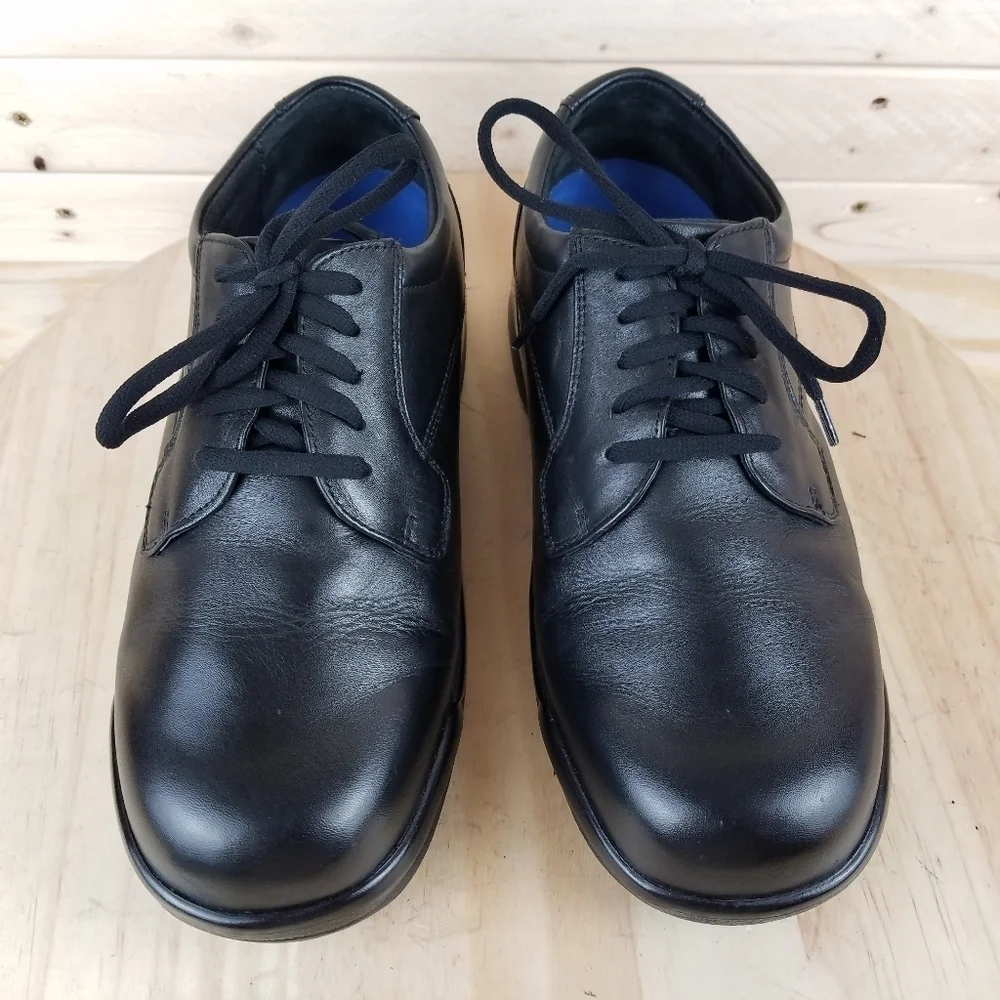 Apex B2000M Black Leather Comfort Shoes Men's Size 9.5 X-Wide Lace-up Oxfords